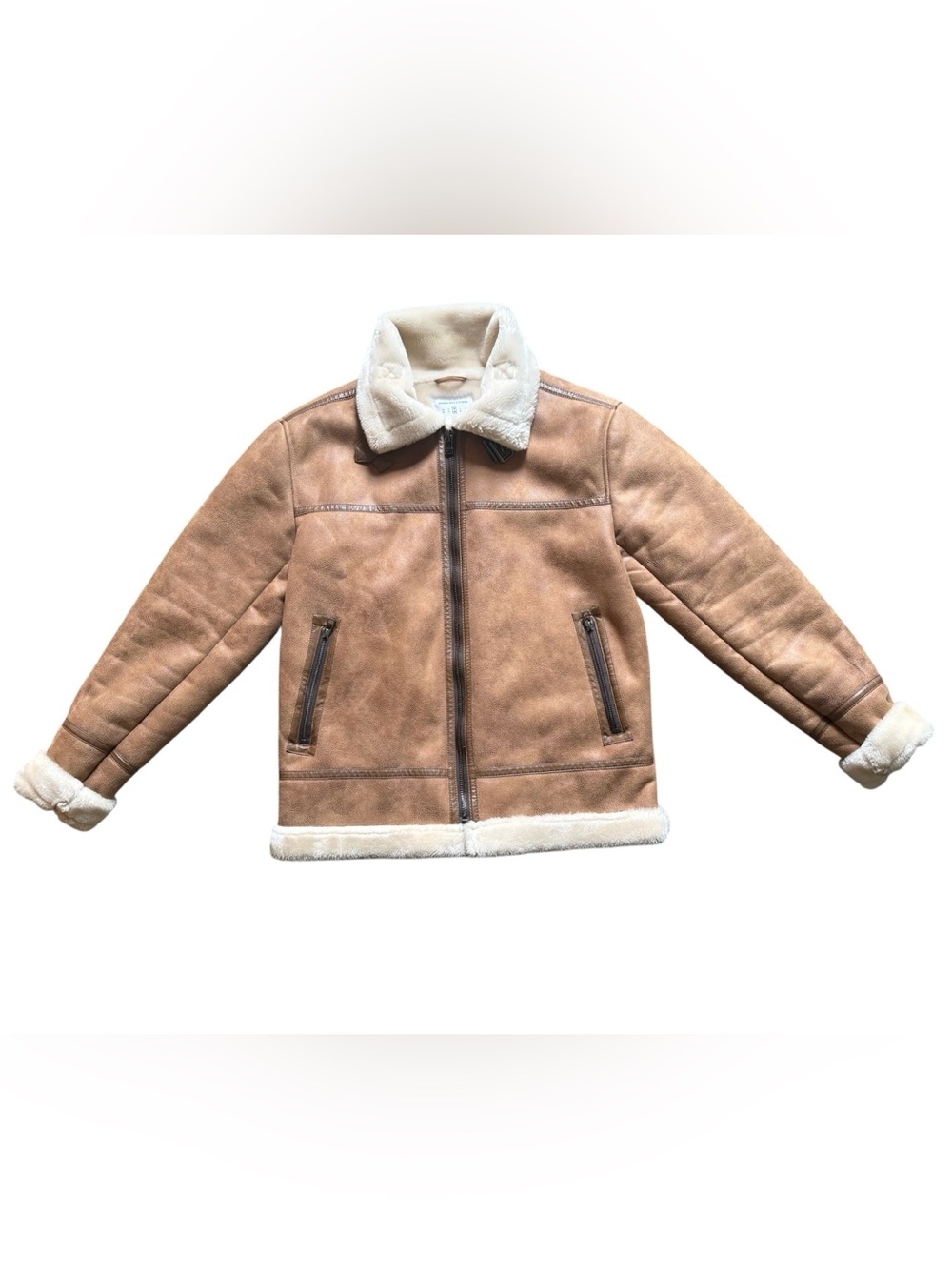Urban Outfitters Tan Faux Shearling Bomber Jacket
